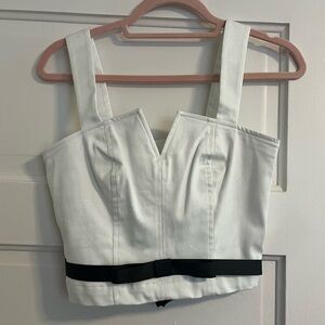 Maeve anthropologie black white crop top